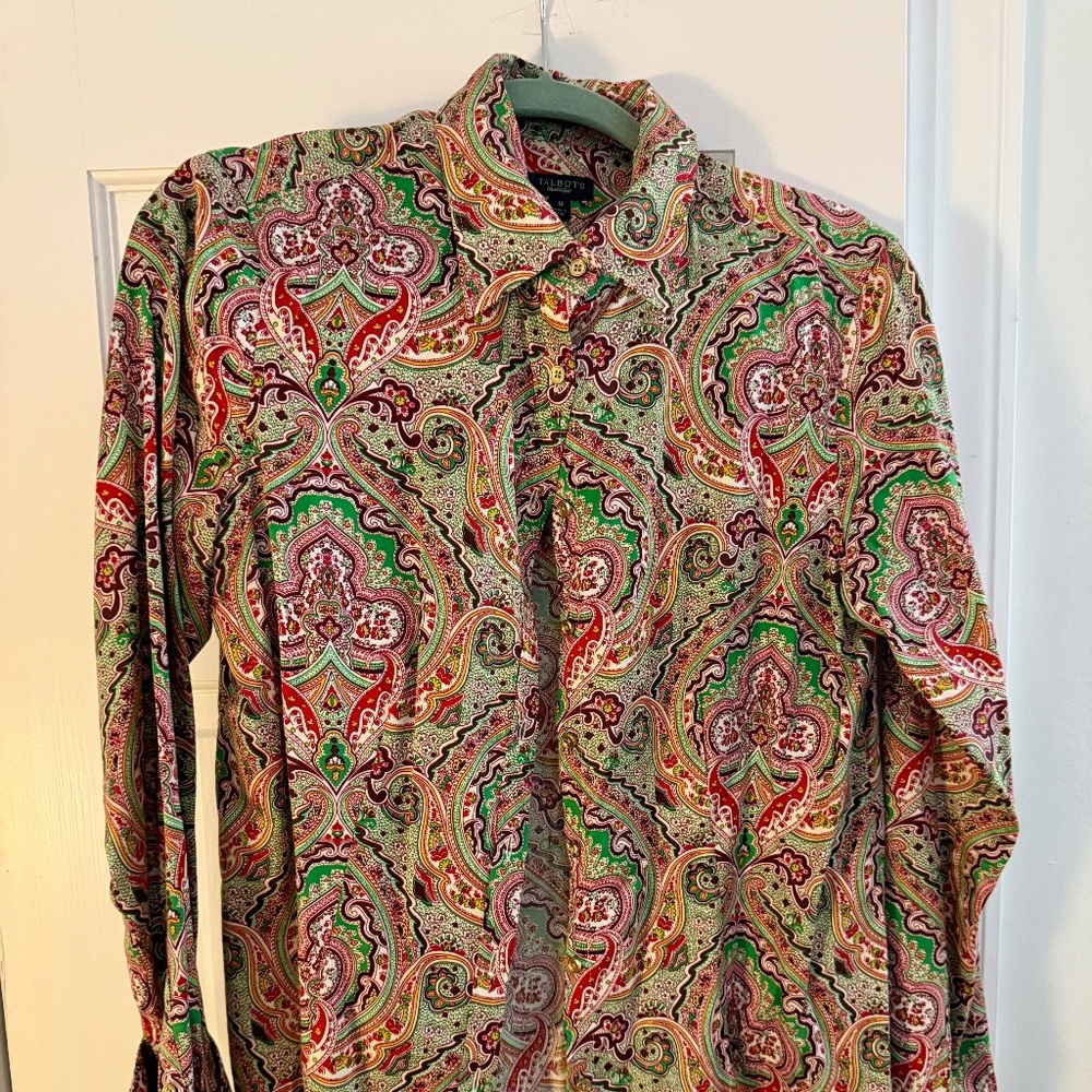Talbots Paisley Blouse • SZ 12